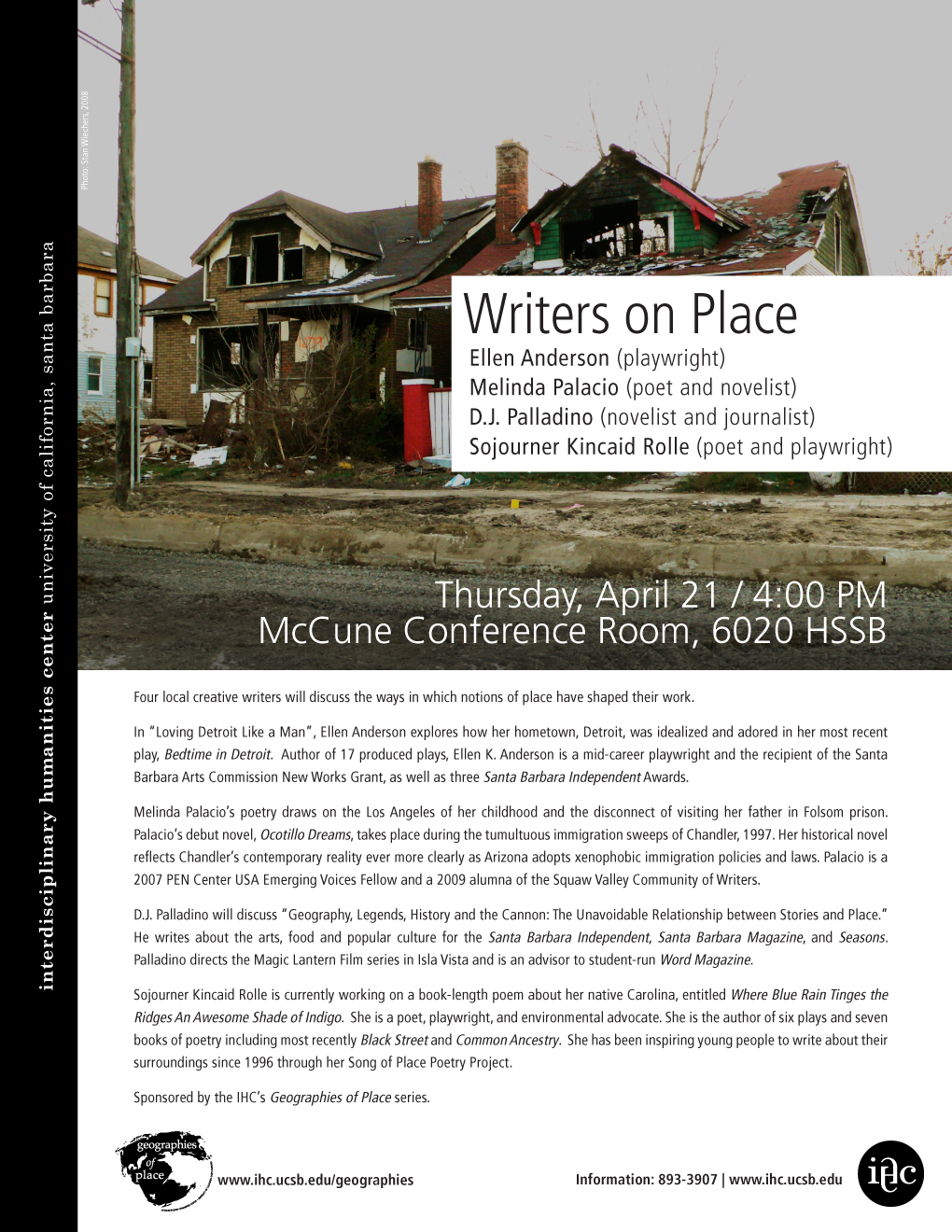 Writers on Place - Interdisciplinary Humanities Center UCSB